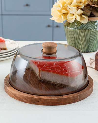 Тортовница Josette 24x24x12 см. - дерево, пластик