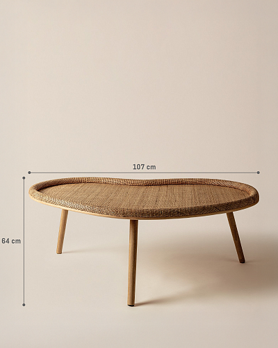 Журнальный столик Perla 107x7,5x64 см, ротанг