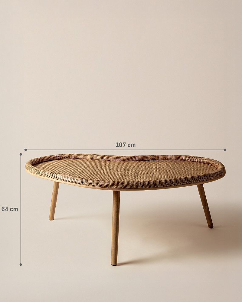 Журнальный столик Perla 107x7,5x64 см, ротанг