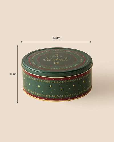 Круглая металлическая коробка Linda с крышкой 13x13x6 см, металл