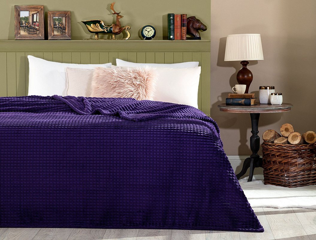 Плед Emile Welsoft Double-Size 200х220 см. - фиолетовый