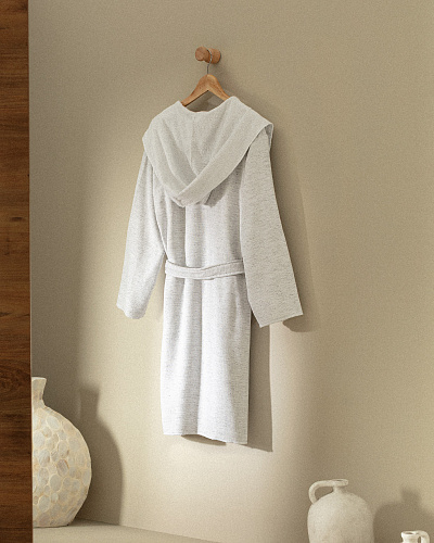 Халат унисекс с капюшоном Rayana и ремешком L-XL, хлопок
