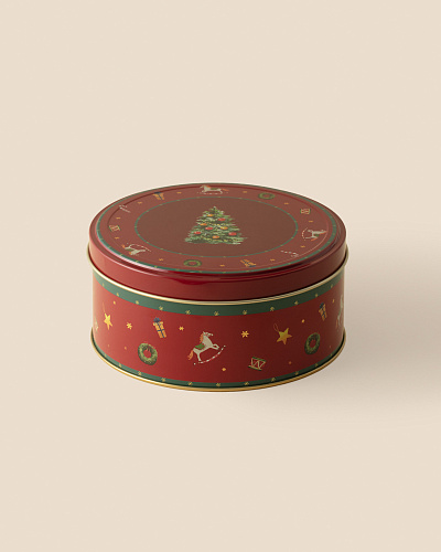 Круглая металлическая коробка Bonni с крышкой 13x13x6 см, металл