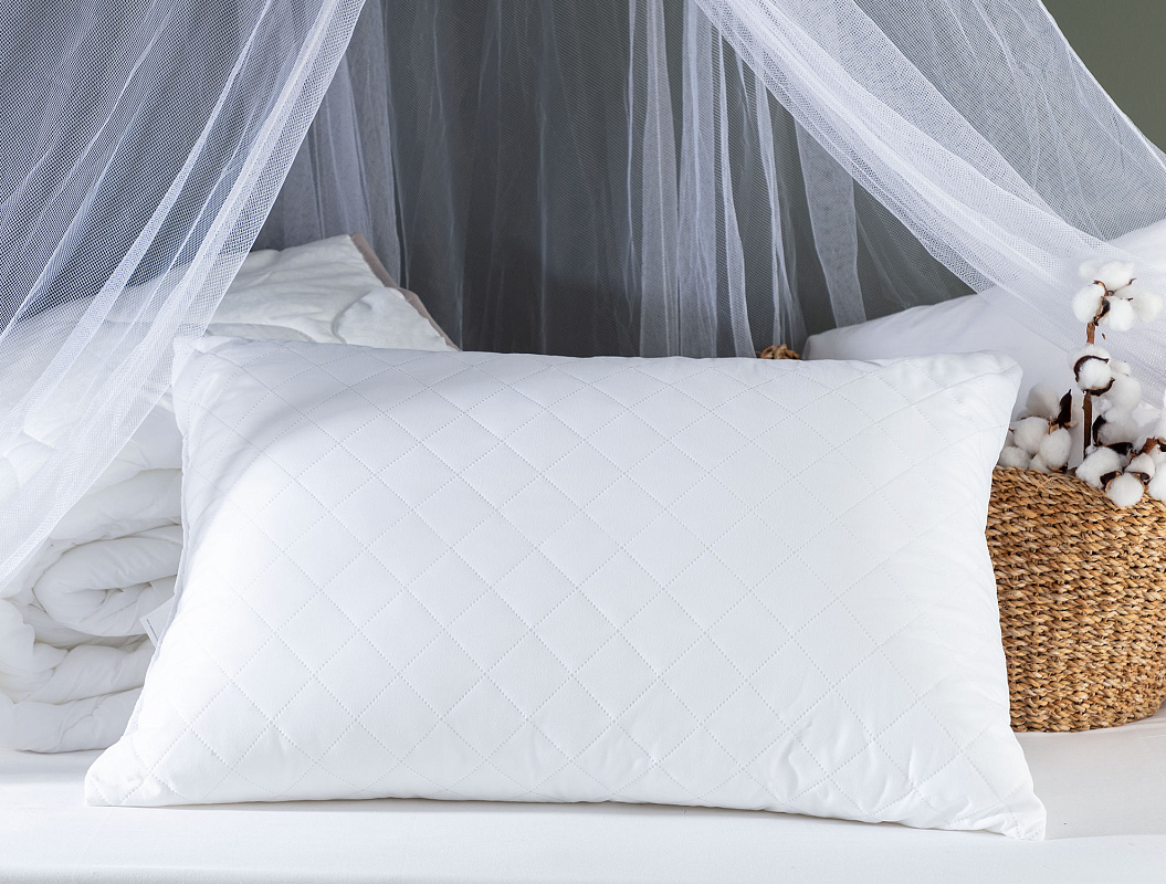 Подушка Quilted Ultrasonic с циркуляцией воздуха 50x70 см. - микрофибра, силиконизированное волокно