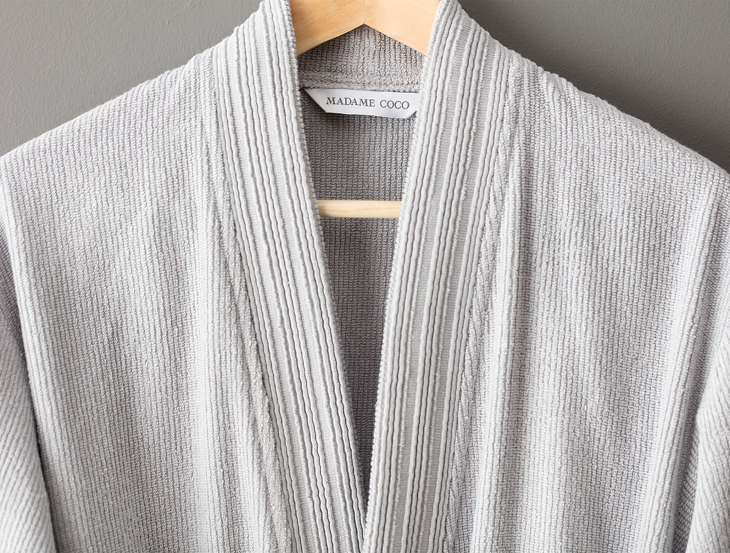 Халат банный унисекс Stripe серый L-XL