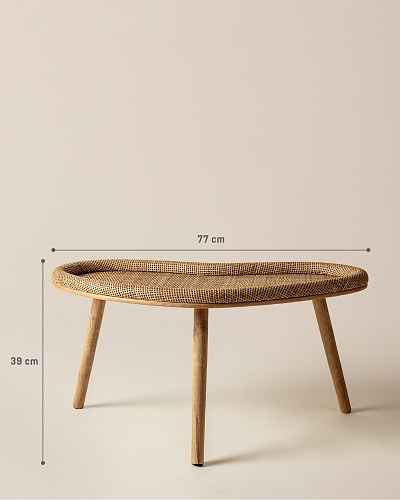 Журнальный столик Perla 77x41x39 см, ротанг