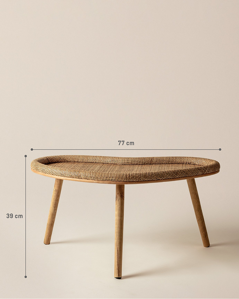 Журнальный столик Perla 77x41x39 см, ротанг